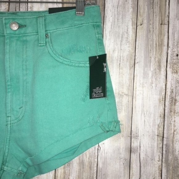 NWT Wild Fable Green High Rise Cheeky Shorts - Picture 2 of 4